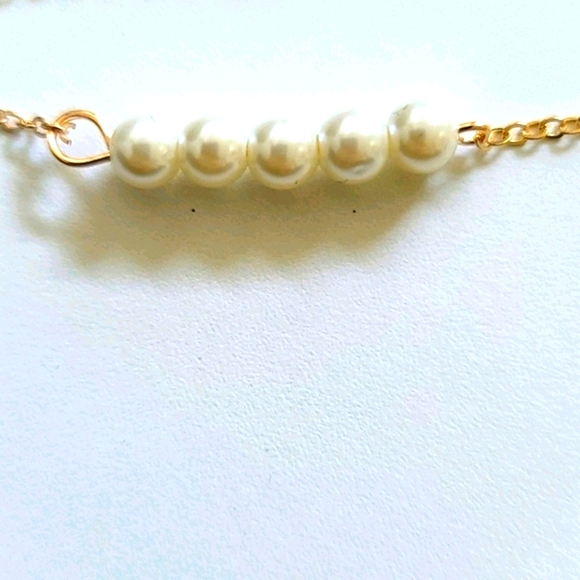 Vintage Gold W/ Pearl Strand Anklet/Bracelet - Picture 2 of 3